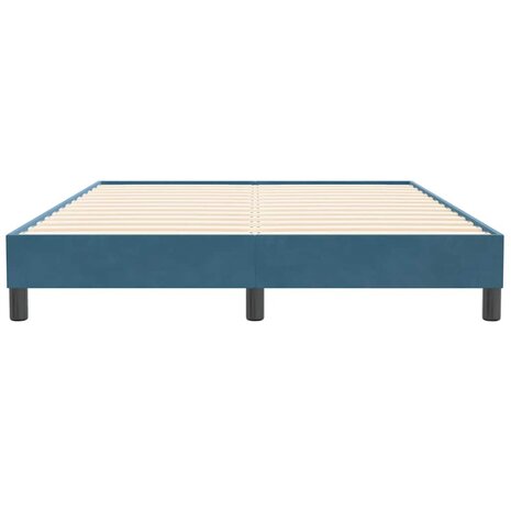 Boxspring zonder matras fluweel donkerblauw 140x210 cm 5