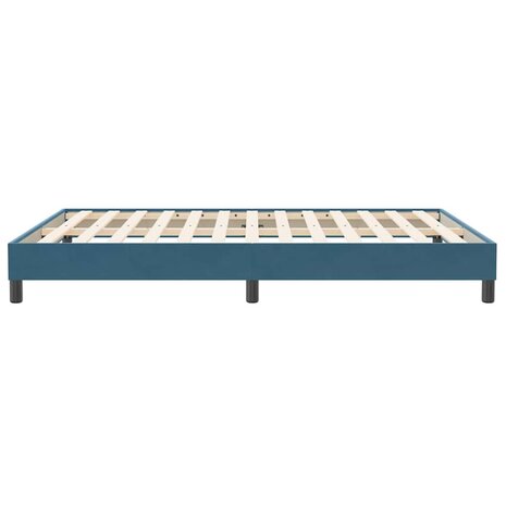 Boxspring zonder matras fluweel donkerblauw 140x210 cm 6