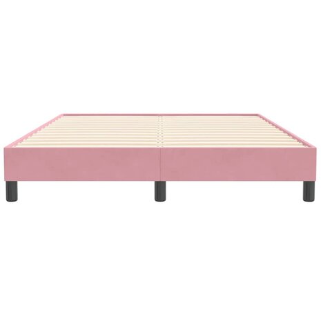 Boxspring zonder matras fluweel roze 140x210 cm 5