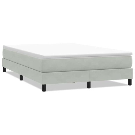 Boxspring zonder matras fluweel lichtgrijs 160x210 cm 2