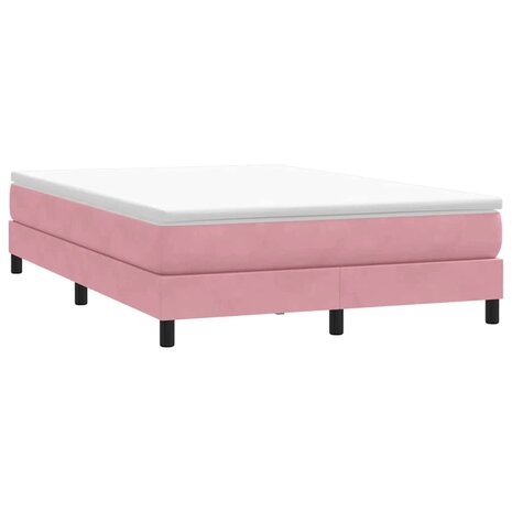 Boxspring zonder matras fluweel roze 160x210 cm 1