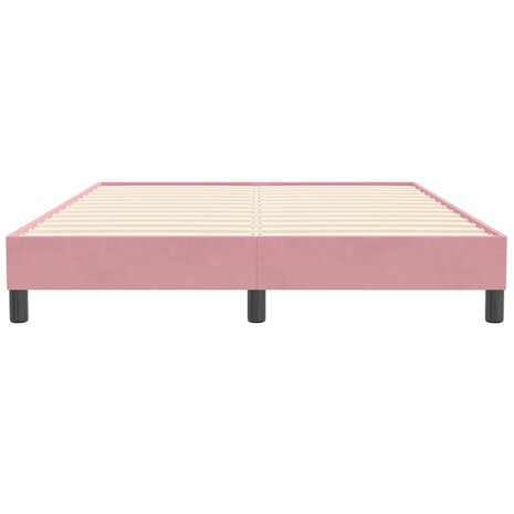 Boxspring zonder matras fluweel roze 160x210 cm 5