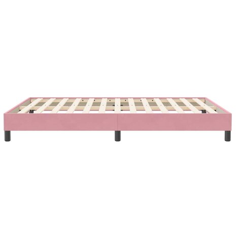 Boxspring zonder matras fluweel roze 160x210 cm 6