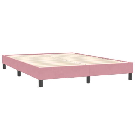 Boxspring zonder matras fluweel roze 160x210 cm 7