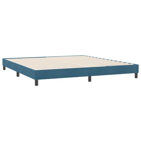 Boxspring zonder matras fluweel donkerblauw 180x210 cm 3