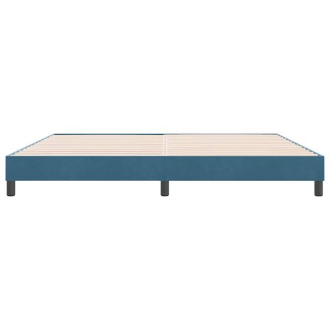 Boxspring zonder matras fluweel donkerblauw 180x210 cm 5