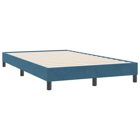 Boxspring zonder matras fluweel donkerblauw 120x220 cm 4
