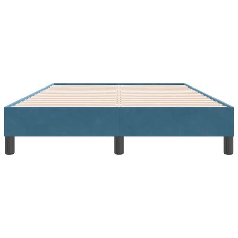 Boxspring zonder matras fluweel donkerblauw 120x220 cm 5