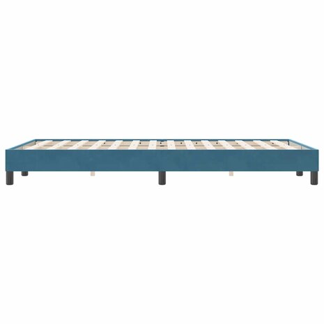 Boxspring zonder matras fluweel donkerblauw 120x220 cm 6