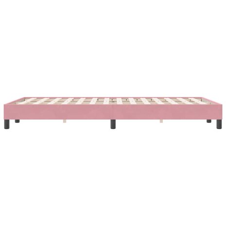 Boxspring zonder matras fluweel roze 120x220 cm 6