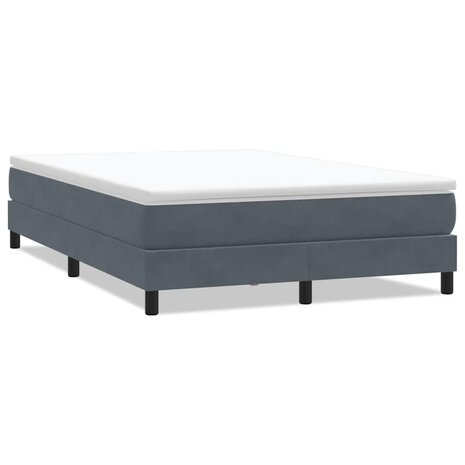Boxspring zonder matras fluweel donkergrijs 140x220 cm 2