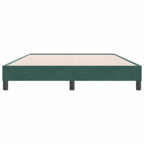 Boxspring zonder matras fluweel donkergroen 140x220 cm 5
