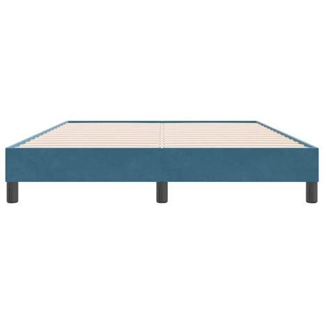 Boxspring zonder matras fluweel donkerblauw 140x220 cm 5
