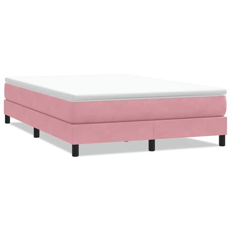 Boxspring zonder matras fluweel roze 140x220 cm 2