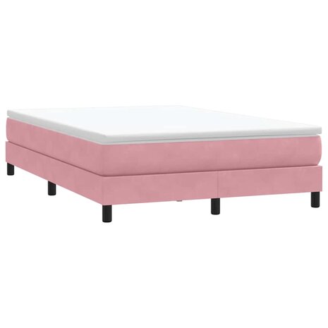 Boxspring zonder matras fluweel roze 140x220 cm 3