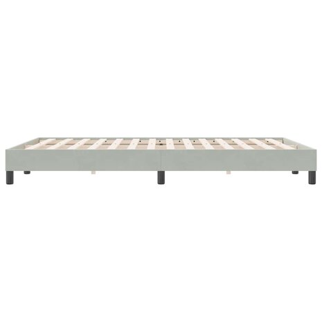 Boxspring zonder matras fluweel lichtgrijs 160x220 cm 6