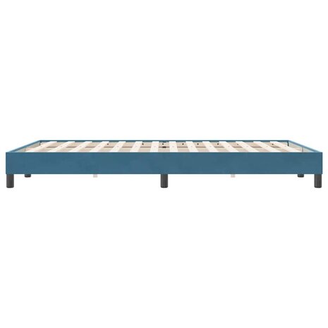 Boxspring zonder matras fluweel donkerblauw 160x220 cm 6