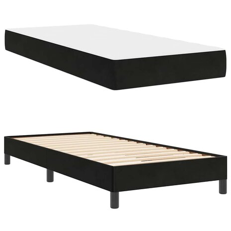 Boxspringbed met matras Zwart 80 x 220 cm Stof 5