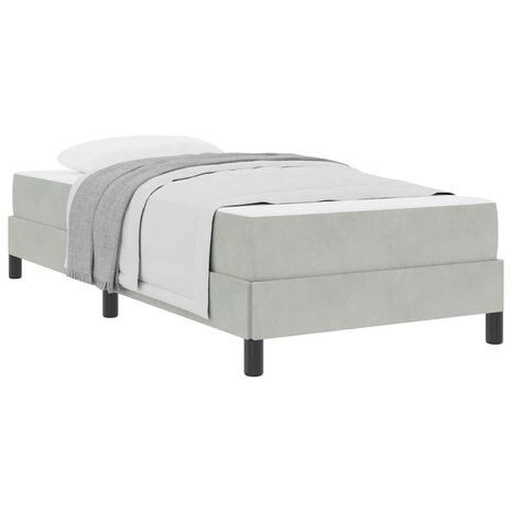 Boxspringbed met matras Lichtgrijs 90 x 220 cm Stof 3