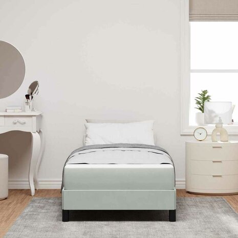 Boxspringbed met matras Lichtgrijs 90 x 220 cm Stof 4