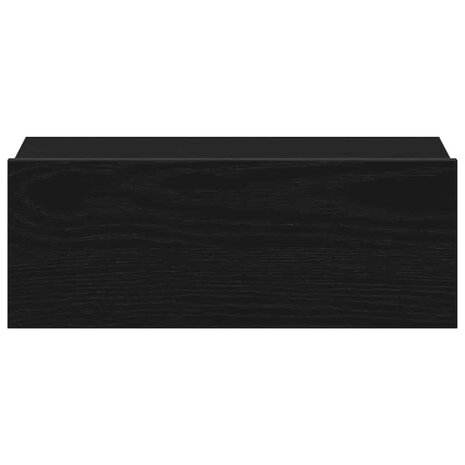 Nachtkastje zwevend 40x32x15 cm bewerkt hout zwart eiken 6