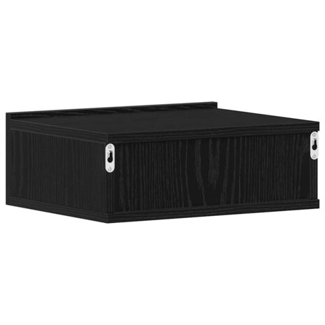 Nachtkastje zwevend 40x32x15 cm bewerkt hout zwart eiken 8