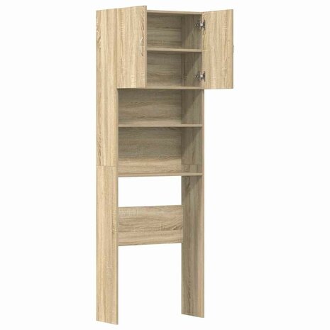 Wasmachinekast 64x24x190 cm bewerkt hout en sonoma eikenkleurig 6
