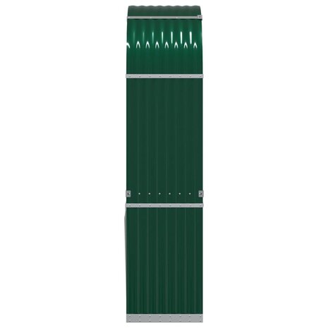 Haardhoutopslag 80x45x190 cm gegalvaniseerd staal groen 5