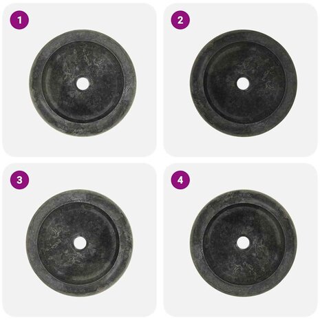 Gootsteen 40x12 cm marmer zwart 8