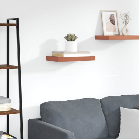 Wandplank Wandgemonteerd Rood 40 x 23,5 x 4 cm Bewerkt hout 1