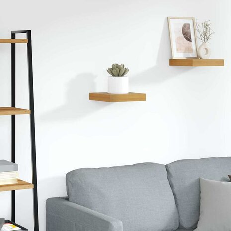 Wandplank Wandgemonteerd Bruin 23 x 23,5 x 4 cm Bewerkt hout 1