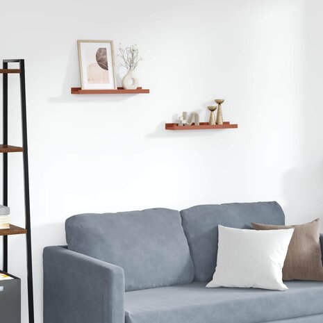Wandplank met plank 2 pcs Rood 40 x 9 x 3 cm Bewerkt hout 1