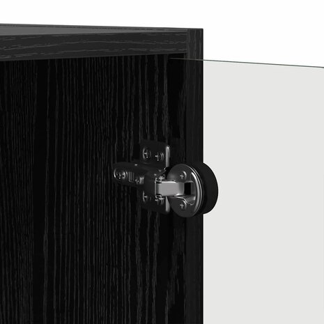 Bijzetkast Zwart Eiken 68 x 37 x 75,5 cm Bewerkt hout 9