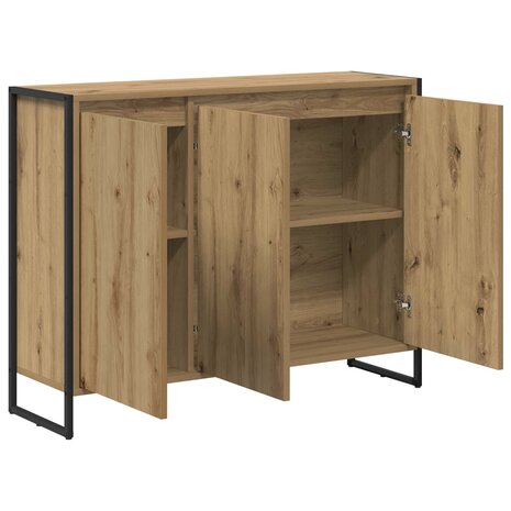 Bijzetkast Ambachtelijk eiken 96,5 x 30 x 75 cm Bewerkt hout 5