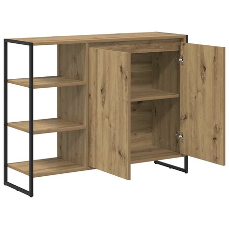 Bijzetkast Ambachtelijk eiken 96.5 x 30 x 75 cm Bewerkt hout 5