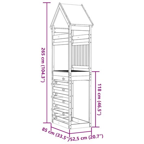 Speeltoren Bruin 52,5 x 85 x 265 cm Massief grenenhout 6