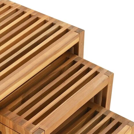 Tuin Bijzettafel 3 pcs Bruin 33 x 44,5 x 51 cm Massief Teakhout 8