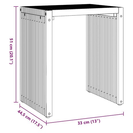 Tuin Bijzettafel 3 pcs Bruin 33 x 44,5 x 51 cm Massief Teakhout 9