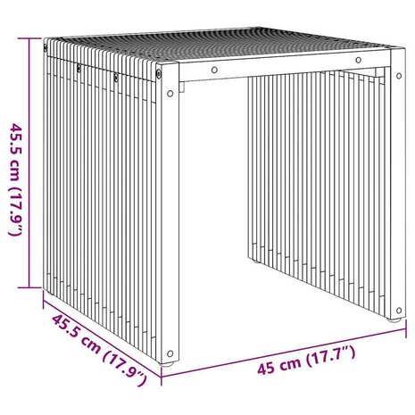 Tuin Bijzettafel Bruin 45 x 42,5 x 45 cm Massief Teakhout 9