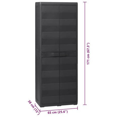 Tuinkast met 3 schappen zwart 9