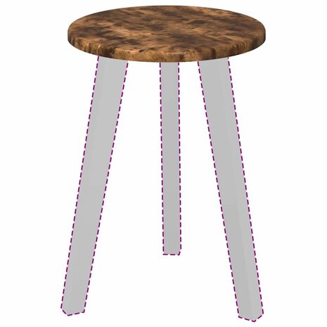 Tafelblad Gerookt eiken 30 x 30 x 1,5 cm Bewerkt hout 3