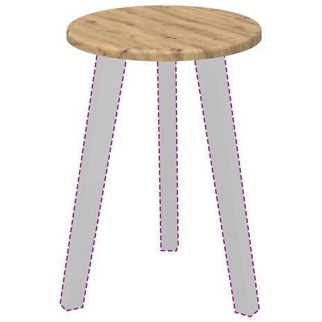 Tafelblad artisanaal eikenkleurig 30 x 30 x 1,5 cm Bewerkt hout 3