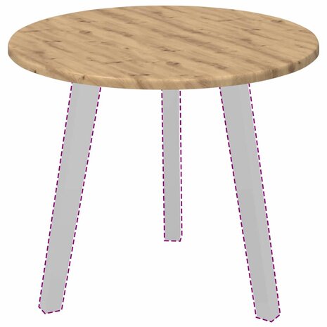 Tafelblad artisanaal eikenkleurig 50 x 50 x 1,5 cm Bewerkt hout 3