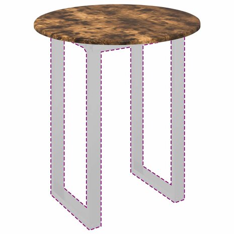 Tafelblad Gerookt eiken 60 x 60 x 1,5 cm Bewerkt hout 3