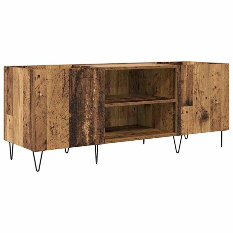 Platenkast Oud Hout 121 x 38 x 48 cm Gemonteerd hout en ijzer 2