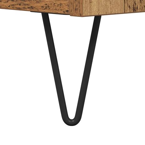 Platenkast Oud Hout 121 x 38 x 48 cm Gemonteerd hout en ijzer 9