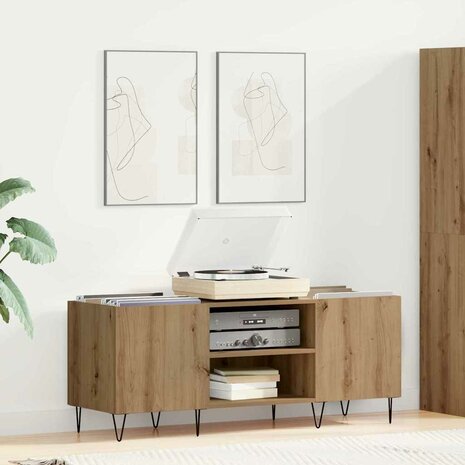 Platenkast met plank met opslag Artisan Eiken 121 x 38 x 48 cm 1