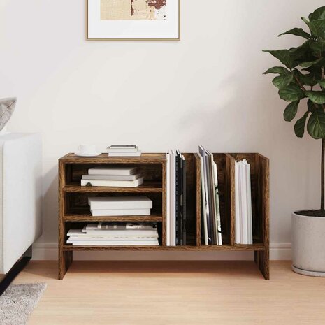 Platenkast Gerookt eiken 78.5 x 35 x 45 cm Bewerkt hout 4