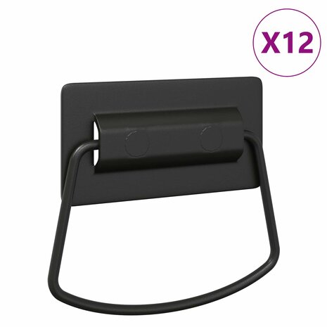 Kast Handvatten 12 pcs Zwart 85 x 45 mm Metaal 2