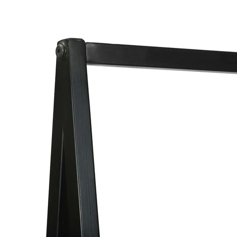 Kledingrek met plank Zwart 60 x 45 x 180 cm Massief Acaciahout 6